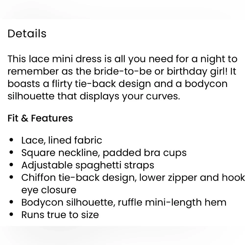 🚫SOLD🚫 Windsor Lace White Mini Bodycon Dress With Tie-Back Design - Picture 14 of 14